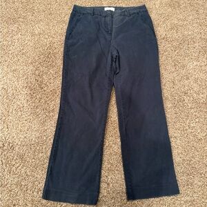 Talbots navy trousers, size 10 petite, 32x26 inches with a 9 inch leg opening